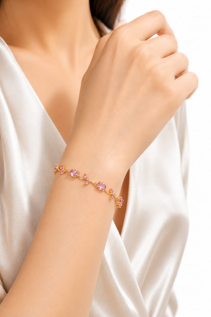 Tulip Crystal Bracelet for Women | Gold Plated Jewelry | Montaro